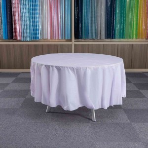 84in Round Peva Plastic Disposable Tablecloth Birthday Tablecloth