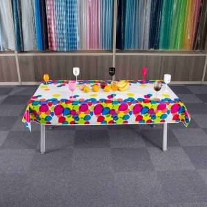 Beautiful printed degradable table cloth Wholesale party