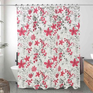 Cartoon Print Mildew Resistant Waterproof Bath Curtain