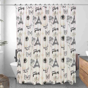 Custom Bathroom Waterproof Pvc Free Peva Shower Curtain