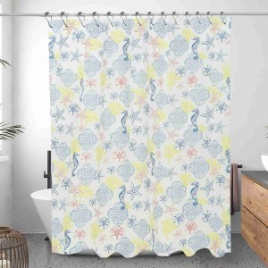 Durable Solid Color White Waterproof Bathroom Shower Curtain