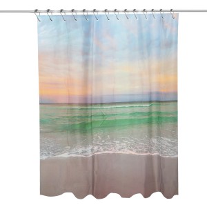 High Quality Colorful Color Custom Logo PEVA Solid Shower Curtains