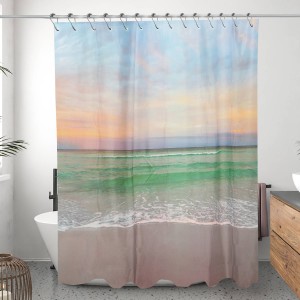 High Quality Colorful Color Custom Logo PEVA Solid Shower Curtains