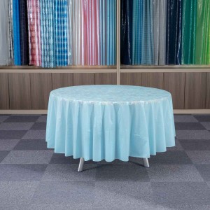 Round Tablecloth 84 Inch baby blue dark blue navy blue Disposable Plastic Table Cover