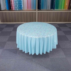 Round Tablecloth 84 Inch baby blue dark blue navy blue Disposable Plastic Table Cover